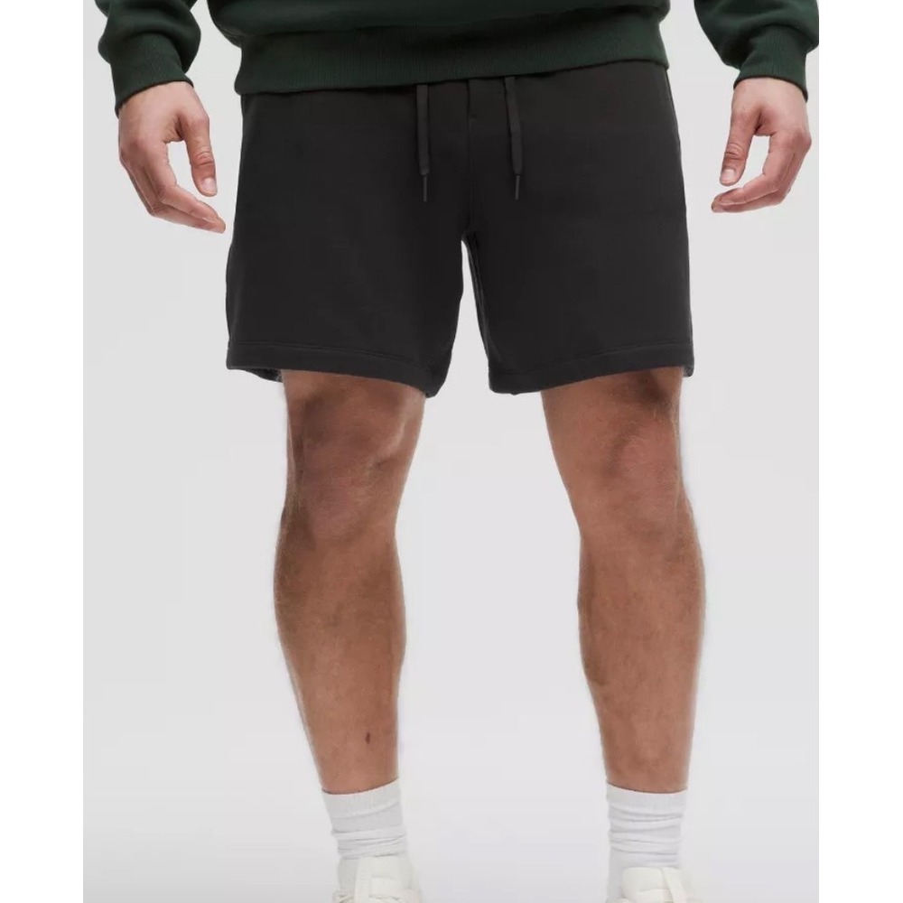 Lululemon NWT Steady State Short 7 Black Fleece Relaxed Fit - Size XXL